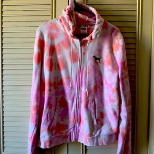 VS PINK WATERCOLOR HOODIE Size L, small defect Look at all pics